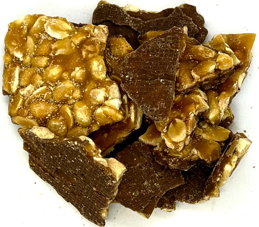 Chocolate covered peanut brittle